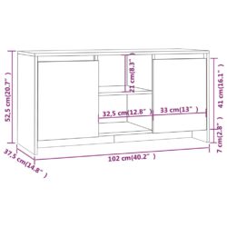 TV-benk hvit 102×37,5×52,5 cm konstruert tre