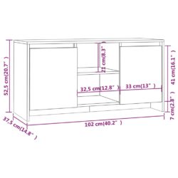 TV-benk sonoma eik 102×37,5×52,5 cm konstruert tre