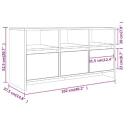 TV-benk sonoma eik 102×37,5×52,5 cm konstruert tre