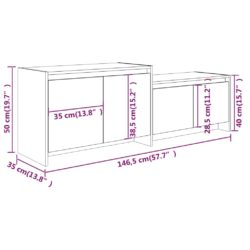 TV-benk sonoma eik 146,5x35x50 cm konstruert tre