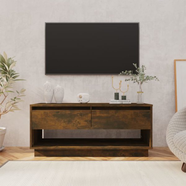 TV-benk røkt eik 102x41x44 cm konstruert tre