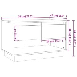 TV-benk røkt eik 70x41x44 cm konstruert tre