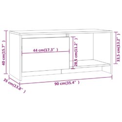 TV-benk røkt eik 90x35x40 cm konstruert tre