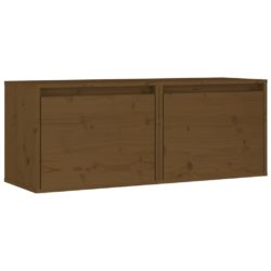 Veggskap 2 stk honningbrun 45x30x35 cm heltre furu