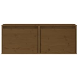 Veggskap 2 stk honningbrun 45x30x35 cm heltre furu