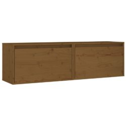 Veggskap 2 stk honningbrun 60x30x35 cm heltre furu