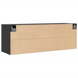 Veggskap svart 100x30x35 cm heltre furu