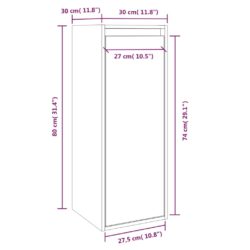 Veggskap 30x30x80 cm heltre furu