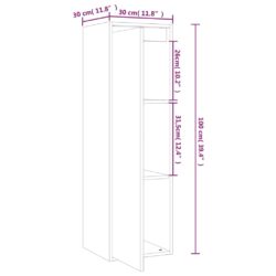 Veggskap honningbrun 30x30x100 cm heltre furu