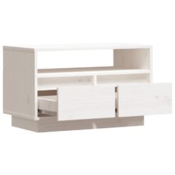 TV-benk hvit 60x35x37 cm heltre furu