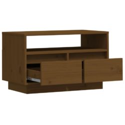 TV-benk honningbrun 60x35x37 cm heltre furu