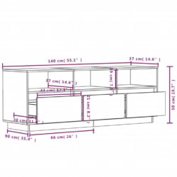 TV-benk 140x37x50 cm heltre furu