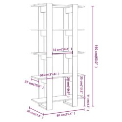 Bokhylle/Romdeler sonoma eik 80x30x160 cm konstruert tre