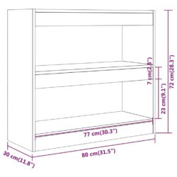 Bokhylle/romdeler svart 80x30x72 cm