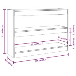 Bokhylle/romdeler hvit 100x30x72 cm