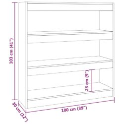 Bokhylle/romdeler sonoma eik 100x30x103 cm