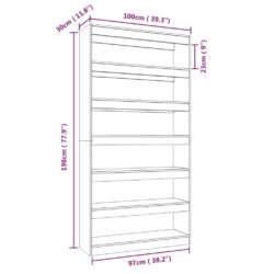 Bokhylle/romdeler sonoma eik 100x30x198 cm konstruert tre