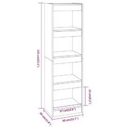 Bokhylle/romdeler brun eik 40x30x135 cm