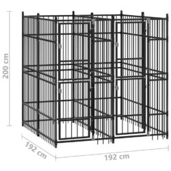 Utendørs hundegård stål 3,69 m²