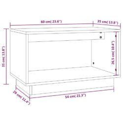 TV-benk grå 60x35x35 cm heltre furu