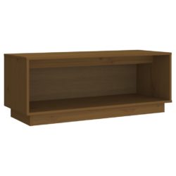 TV-benk honningbrun 90x35x35 cm heltre furu