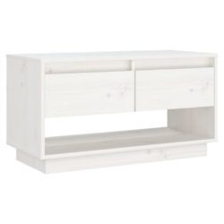 TV-benk hvit 74x34x40 cm heltre furu