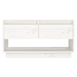 TV-benk hvit 74x34x40 cm heltre furu