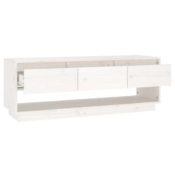 TV-benk hvit 110,5x34x40 cm heltre furu