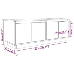 TV-benk 110x34x40 cm heltre furu