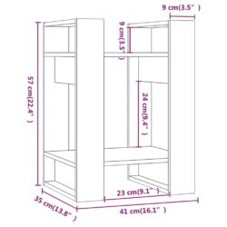 Bokhylle/romdeler 41x35x57 cm heltre furu