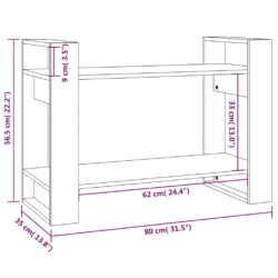 Bokhylle/romdeler 80x35x56,5 cm heltre furu