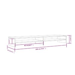 Monitorstativ 100x24x13 cm heltre furu