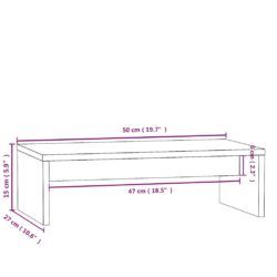 Monitorstativ 50x27x15 cm heltre furu