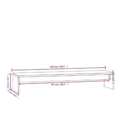 Monitorstativ 100x27x15 cm heltre furu