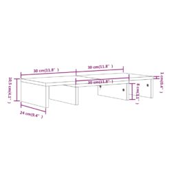 Monitorstativ 60x24x10,5 cm heltre furu