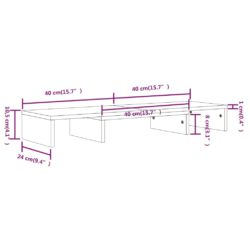 Monitorstativ hvit 80x24x10,5 cm heltre furu