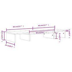 Monitorstativ honningbrun 80x24x10,5 cm heltre furu