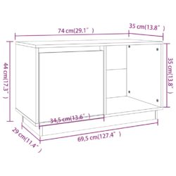 TV-benk 74x35x44 cm heltre furu