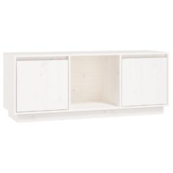 TV-benk hvit 110,5x35x44 cm heltre furu