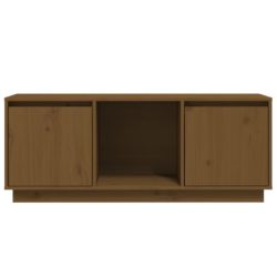 TV-benk honningbrun 110,5x35x44 cm heltre furu