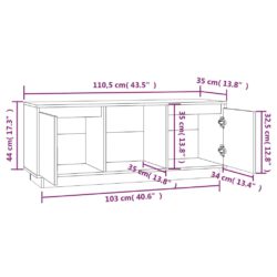 TV-benk svart 110,5x35x44 cm heltre furu