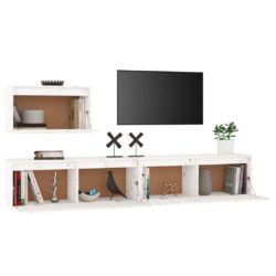 TV-benker 3 stk hvit heltre furu