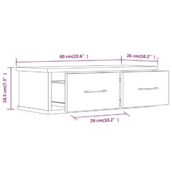 TV-benk røkt eik 60x26x18,5 cm konstruert tre