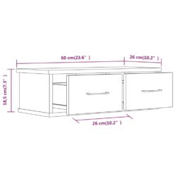 TV-benk brun eik 60x26x18,5 cm konstruert tre