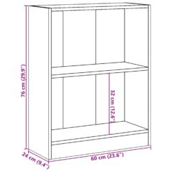 Bokhylle røkt eik 60x24x76 cm konstruert tre