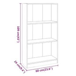 Bokhylle brun eik 60x24x109 cm konstruert tre