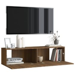 TV-benk brun eik 120x30x30 cm konstruert tre