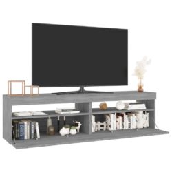 TV-benk med LED-lys 2 stk grå sonoma 75x35x40 cm