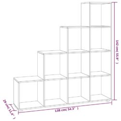 Bokhylle svart 142 cm konstruert tre