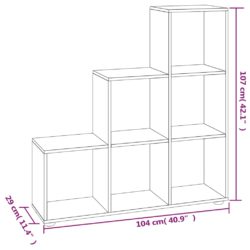 Bokhylle brun eik 107 cm konstruert tre